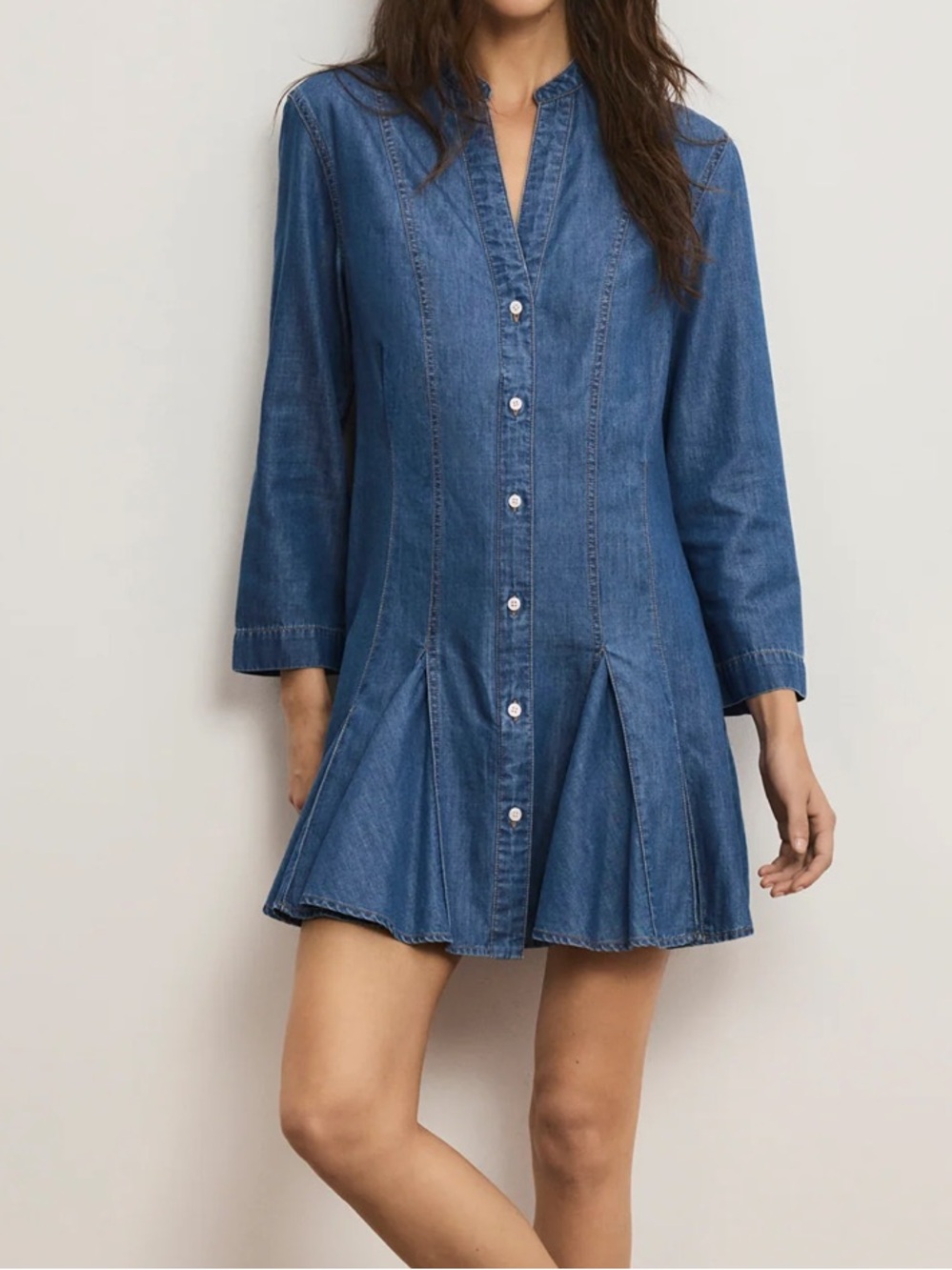 Mini Shirt Dress in Blue jeans